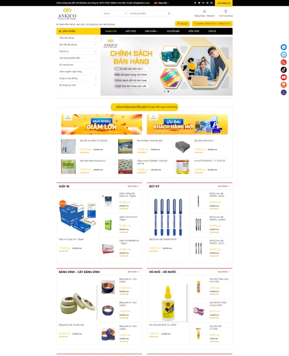 Mẫu website sách - vpp 2